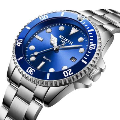 China Custom Auto Date WLISTHstainless quartz OEM brand hands steel luxury waterproof wristwatches for sale