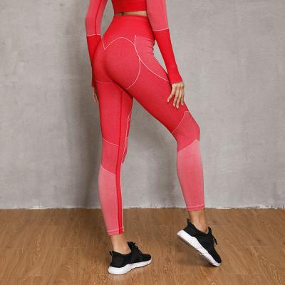 China European and American seamless motion yoga women's buttocks breathable tight sexy tight show buttocks gaiters European and American fitness for sale