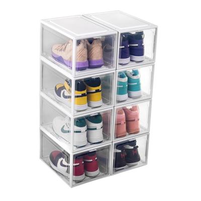 China Folding acrylic storage shoe box de caja de zapatos of viable PET shoe rack storage organizer for sale