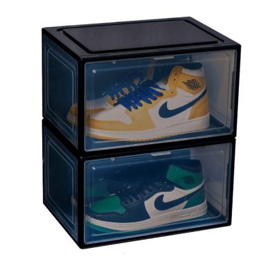 China Durable Hot Selling Plastic Stackable Acrylic Clear Sneaker Shoe Storage Box Organizer for sale