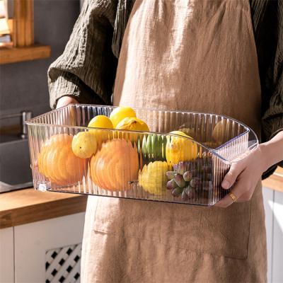 China Sustainable Transparent Freezer Organizers Fridge Fruit Storage Kitchen Drawer Container for sale