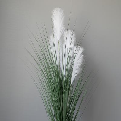 China Plastic simulation of the Nordic 5 large figured props of Reed Grass home decoration flower ornament Potted Tail Grass for sale