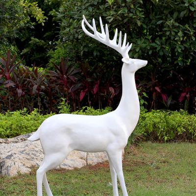 China Large Outdoor Colorful Modern Animal Garden Decoration Fiberglass Abstract Animal Reindeer Sculpture for sale