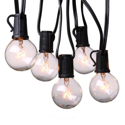 China PVC /Rubber Cable G40 Globe String Lights with Bulbs for Indoor/Outdoor Commercial Decor for sale