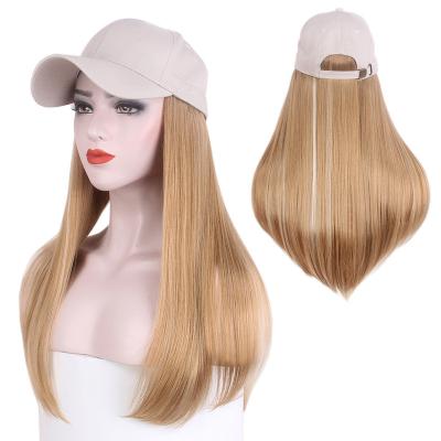 China Silky Straight Wave Long Ombre Korean Synthetic Harajuku Straight Hair Wig Women Caps With Wigs for sale