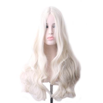 China Water Wave Cheap Heat Resistant Synthetic Hair Wavy Wigs For Women Water Wave Cosplay Wig Long for sale