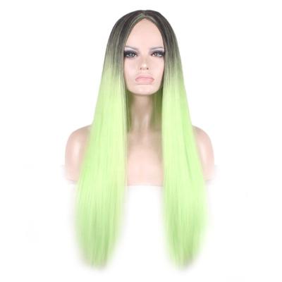 China Cheap Silky Straight Wave Ombre Heat Resistant Synthetic Wigs For Women Cosplay Long Straight Hair Wig for sale