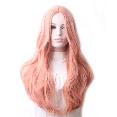 China Water Wave Part Colored Women Heat Resistant Wavy Synthetic Wig Long Hair Cosplay Wigs ombre for sale