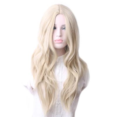 China Cheap Female Heat Resistant Water Wave Cosplay Wigs Long For Women Ombre Wavy Synthetic Hair Wig for sale