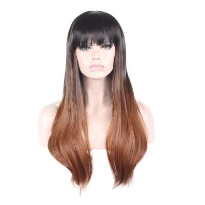 China Water Wave Ombre Wavy Cheap Wigs Long For Women Cosplay Hair Heat Resistant Synthetic Wig With Bangs for sale