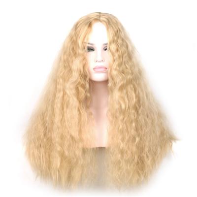 China Brown Corn Blonde Spring Curl Pink Fluffy Female Cosplay Wigs For Women Long Synthetic Hair Curly Wig for sale