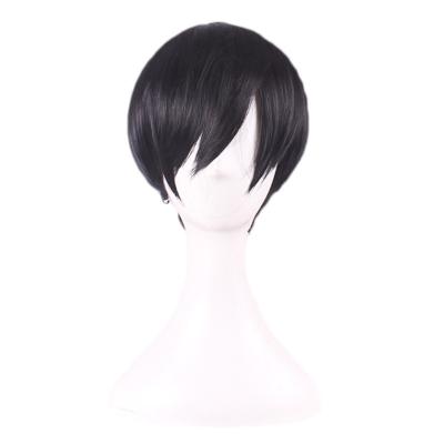 China Male Men Wigs Hair Wave Cosplay Straight Heat Resistant Synthetic Short Wig Beautiful Cheap Silky Straight Man for sale