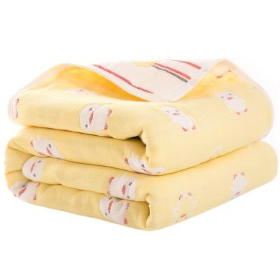 China Manufacturer Supply Beautiful In Folded Colors 100% Cotton Children's Towel Cartoon Design Knitted Baby Baby Wrap Covering for sale