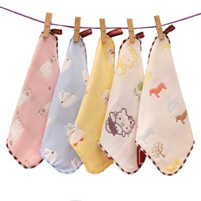 China Viable Professional Manufacturer Muslin Small Soft Gauze Baby Sweat Square Towel Factory Price for sale