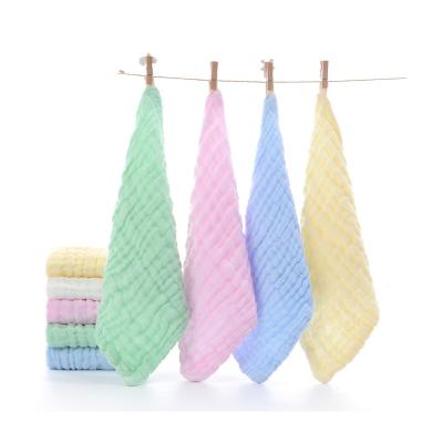 China Viable Hot Selling 6 Layers Burp Wash Cloth Muslin Gauze Square 25x25cm Breathable Newborn Face Muslin Towels for sale