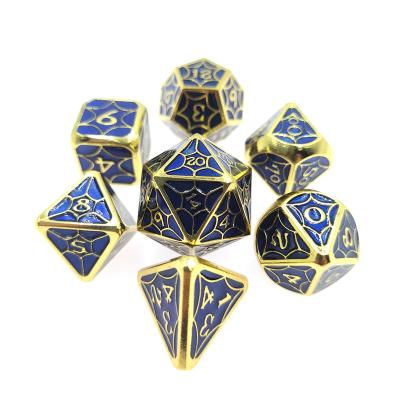 China Polyhedral dice set 7pcs dnd dice RPG dungeons and dragons accessories custom handmade cthulhu dice set dnd metal dice for sale