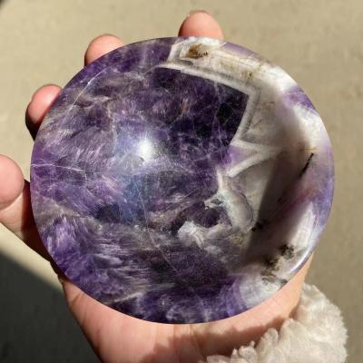 China Europe Natural Crystal Bowl Cutouts Healing Purple Dreamy Chevron Amethyst Quartz Amethyst Bowl Cutouts for sale