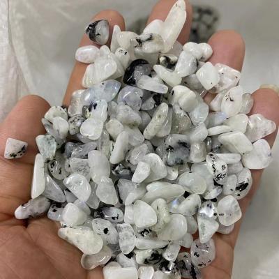 China Europe Natural Moonlight Crystal Gravel Tumbled Stone Free Size Chips Healing Moonlight Chips Stone Bulk For DIY Necklace Making Beads for sale