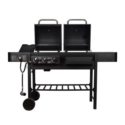 China 2022 Easily Cleaned Factory Gas Custom BBQ Grill Heavy Duty Combination Gas and Charcoal Barbecue Gas Grill for sale