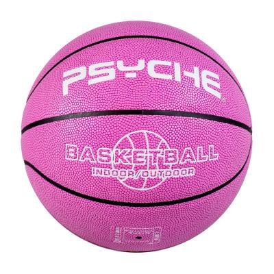 China Good Quality Durable Indoor Training Game Basketball PU Kids Hygroscopic Pink Basketball for sale