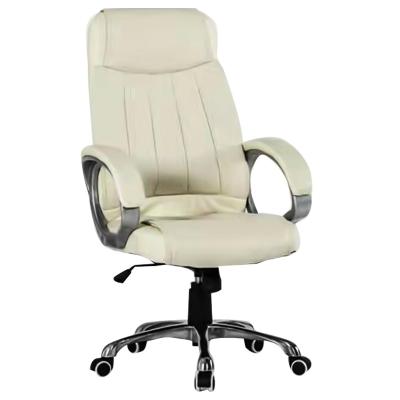 China Modern White Executive Office Computer Chair Swivel Leather Ergonomic Office Rotation Chair For Adult for sale