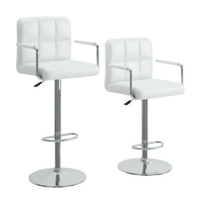 China Height Adjustable Modern Swivel Bar Stool For Kitchen Furniture White Bar Stool Modern Leather Bar Chair for sale