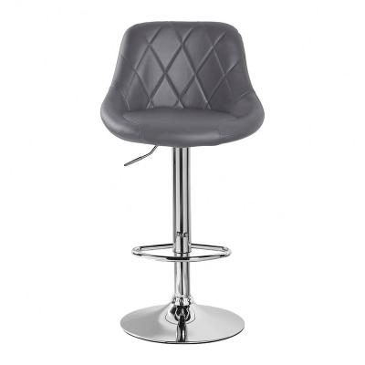 China Customized Modern Logo Bar Stool Counter Bar Chair For Kitchens Black Leather Bar Stool for sale