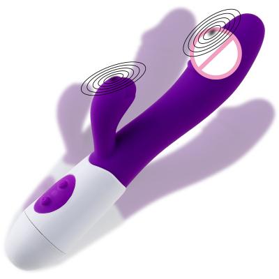 China Dual Vibration 10 Speeds Silica Gel Female Vagina Clitoris Massager Adult Sex Toys For Women Dildo Rabbit Vibrator for sale