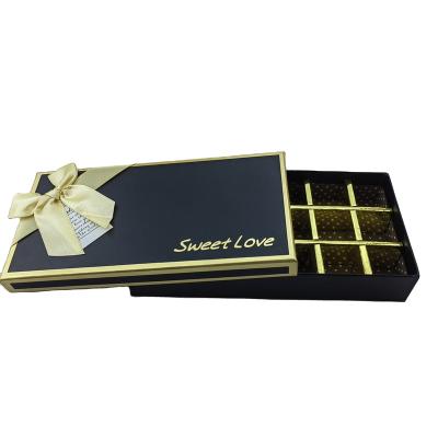 China Recycled Materials High End Customized Soft Empty Paper Folding Chocolate Storage Gift Packing Box With Dividers for sale