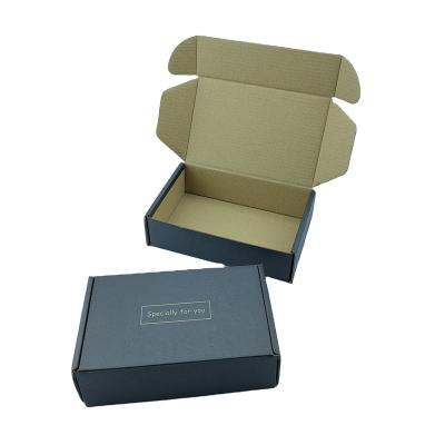 China Recycled Materials Free Sample Logo Eco Friendly Black Small Custom Luxury Cosmetic Packaging Cardboard Corrugated Mailing Boxes for sale