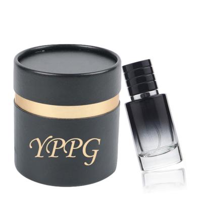 China Recyclable Custom Printed Logo Round Perfume Tube Box Packaging Black Paper Tube for sale