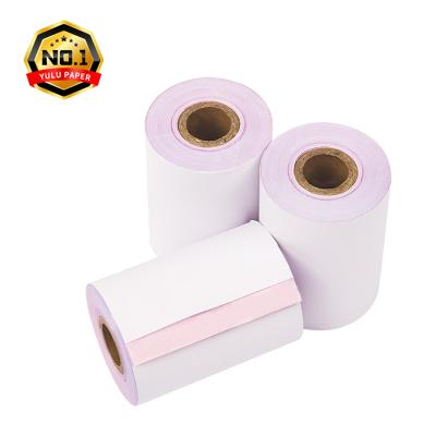 China Good price& quality low price 3ply yellow white pink carbonless copy paper roll NCR cash register rolls for sale