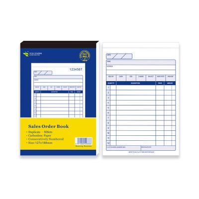 China Good price& high quality office supply 3 parts NCR carbonless receipt paper receipt book invoice A3 custom logo for sale