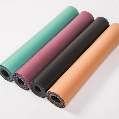 China Luxury Extra Large Vegan Durable Super Light Leather Eco Friendly Best Supplier Prices For Kids Gray PU Round Yoga Mat 3mm Natural Rubber for sale