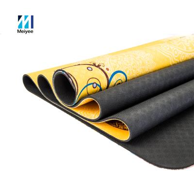 China Durable Non-slip Nature NBR Rubber Yoga Mat For Yoga &Pliates Training Absorb Custom Printing Suede Eco-friendly Travel Yoga Mat for sale