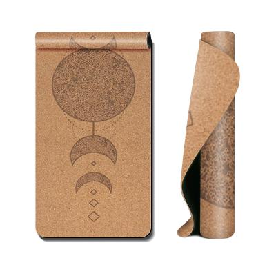 China OEM Eco Logo Printing Non-Slip Cork Yoga Mat For Exerciser Pilates Yoga Mat 1/2 Inch Durable Custom Natural Rubber. thick for sale