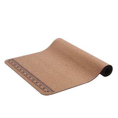 China Wholesale 8mm Nature Fitness Cork Yoga Mats Non-Slip Yoga Mat Customized Logo Durable Gym Rubber Fitness Exercise Mat for sale