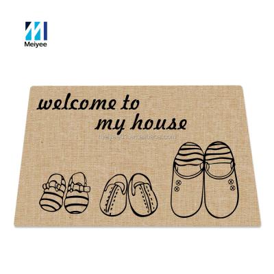 China Woven Printed Door Mat Natural Rubber Adhesive-Protector for sale