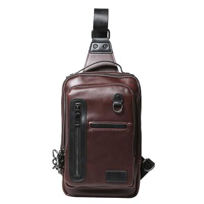 China Used Journal Tending 2021 Vintage Buckle Design Sling Bag Men Cross From China Supplier - Custom Logo Fashion Brown Chest Bag for sale