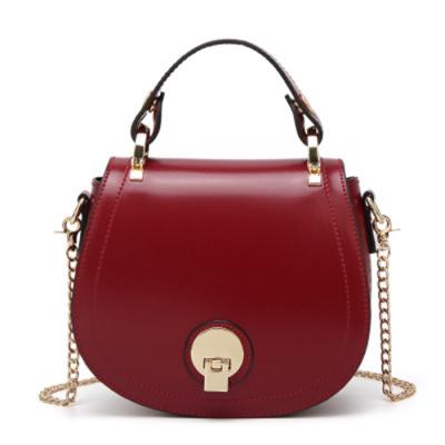 China NATIONAL 2021 Fashion Trendy Girls Handbags Metal Lock Casual Single Hook Bags New Round Shape Handbag Chain Shoulder Bag For Girl for sale