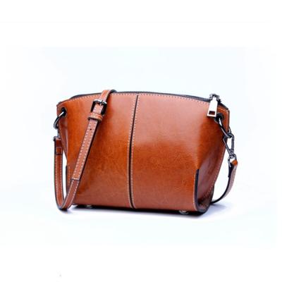 China Fashion Hot Goods High Quality Simple Cross - Logo Genuine Leather Elegance Women Shoulder Handbags Custom Made Body Bags for sale