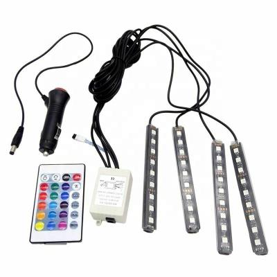 China Warehouse RGB LED Car Light Strip, LED Atmosphere Lamps, Remote Control 12V Car Interior Light for sale