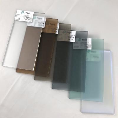 China 12mm Tinted Yard 4mm 5mm 6mm 8mm 10mm Flat Acid-Etched Frost Sheet Glass For Windows (FG-TP) for sale