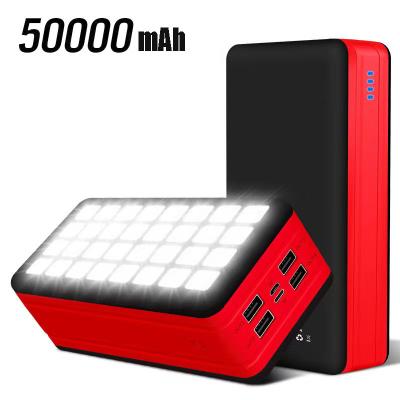 China Portable High Capacity Multi Function Support Radio Powerbank 50000mah Best Fast Charging Solar Power Bank With Led Light for sale