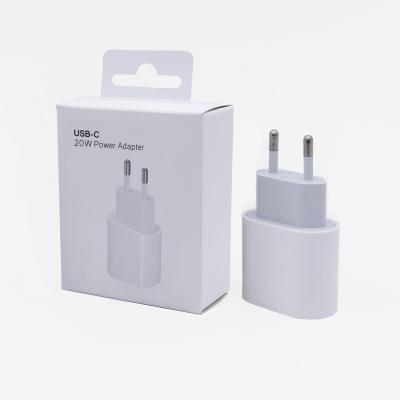 China Mobile Phone EU PD 20W Fast USB-C Charger US EU Plug In Wall 18W Charger Cable For iPhone 13 12 for sale