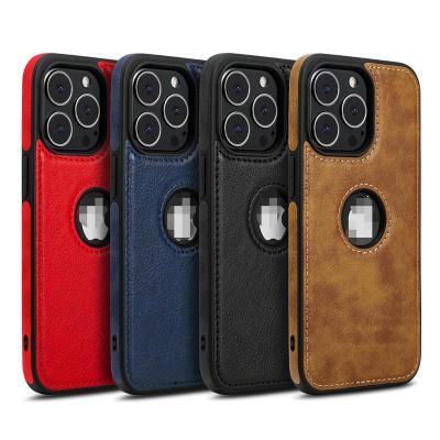 China Shockproof Phone Cases With Logo Hole Luxury Fashion Brand Mobile Phone Leather Case For iPhone 11 12 13 pro mini max for sale