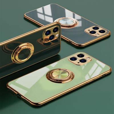 China Soft Design Ring For iphone 12 pro 13 Ring Suction Case Phone Accessories Case 13 Shockproof Magnetic Max Luxury Mobile Phone Cover for sale