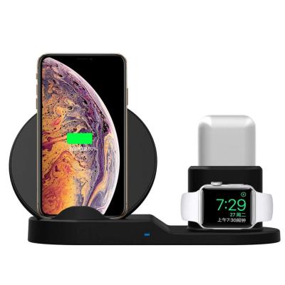 China Mobile Phone OEM Compatible 3 in 1 Fast Wireless Charger Stand Wireless QI Dock Charging Station for sale