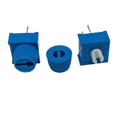 China Blue Square Cermet 3386MP Trimmer Potentiometer With Adjustable Knob 3386MP Square Potentiometer for sale