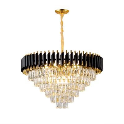 China Restaurant\Hotel\Home\Cafe Luxury Modern Gold Flat Chandelier Crystal Pendant Lamp for sale